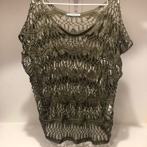 Olive green shirt or swimsuit cover